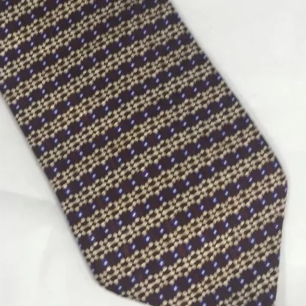 2/$20 Bill Blass Men Neck Tie Burgundy Blue Geometric Made In Canada All Silk